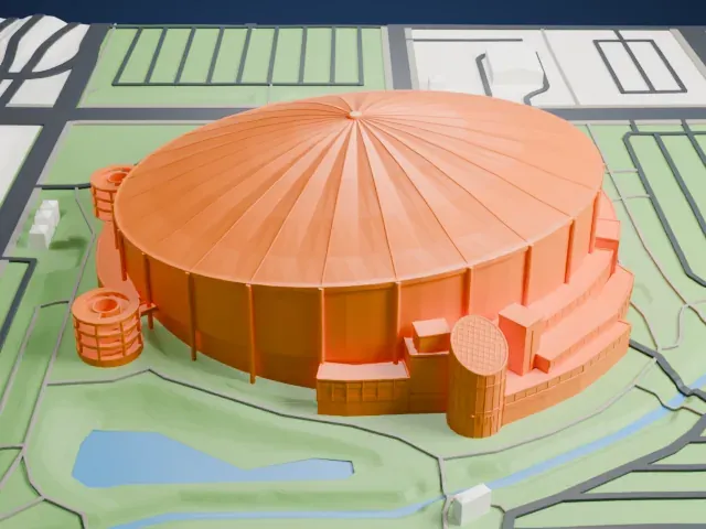 Tropicana Field model, East view