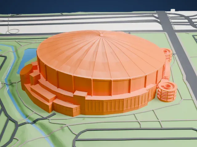 Tropicana Field model, North view