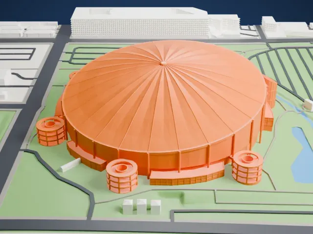 Tropicana Field model, South view