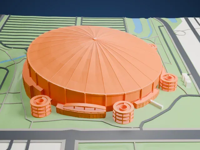 Tropicana Field model, West view
