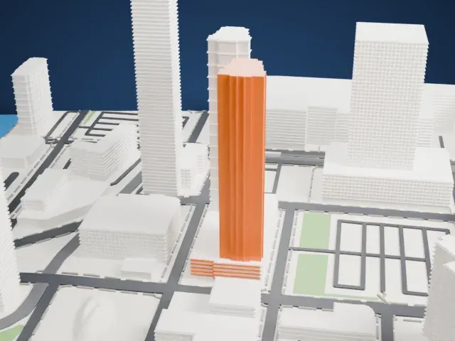 Trump Bay Street model, West view