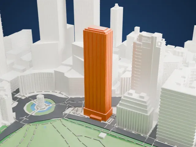 Trump International Hotel and Tower model, East view