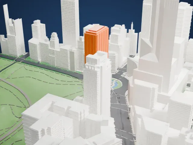 Trump International Hotel and Tower model, North view