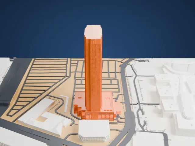 Trump International Hotel Las Vegas model, West view