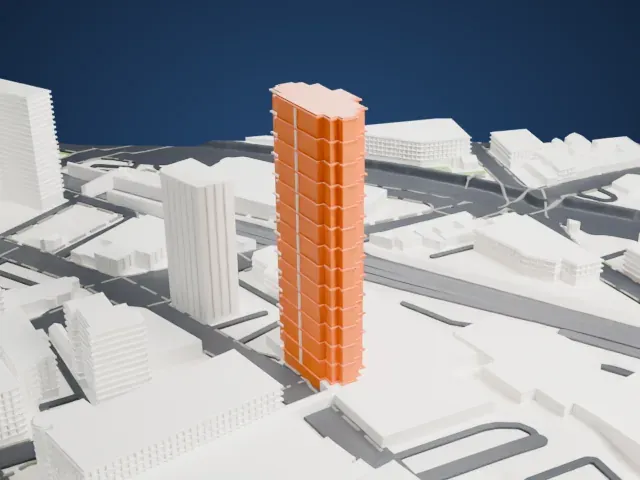 Trump Plaza, New Rochelle model, East view