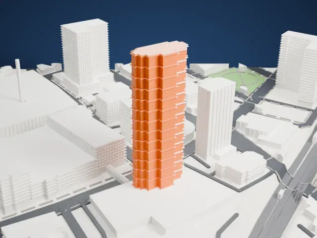 Trump Plaza, New Rochelle model, North view