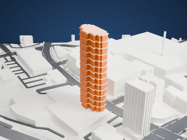 Trump Plaza, New Rochelle model, West view