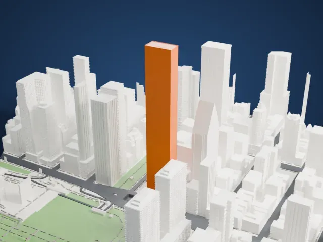 Trump World Tower model, East view