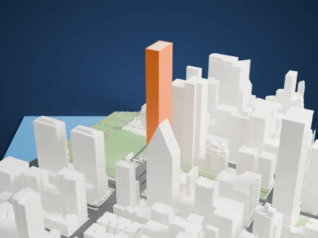 Trump World Tower model, North view