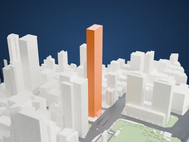 Trump World Tower model, South view