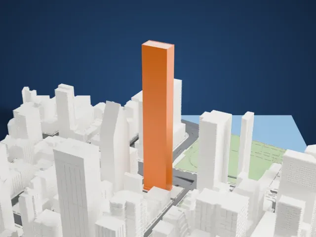 Trump World Tower model, West view