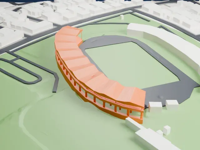 Tsirio Stadium model, North view