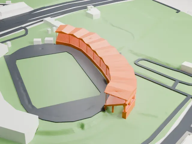 Tsirio Stadium model, South view