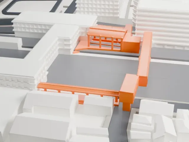 Tsurumi Station model, East view