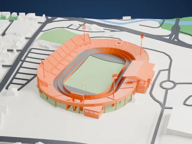 Tuanku Abdul Rahman Stadium model, North view