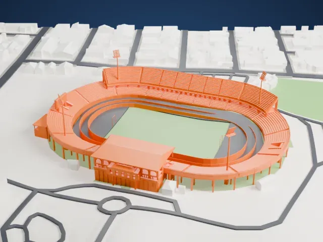 Tuanku Abdul Rahman Stadium model, West view