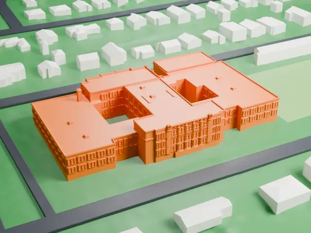 Tuckahoe High School model, South view