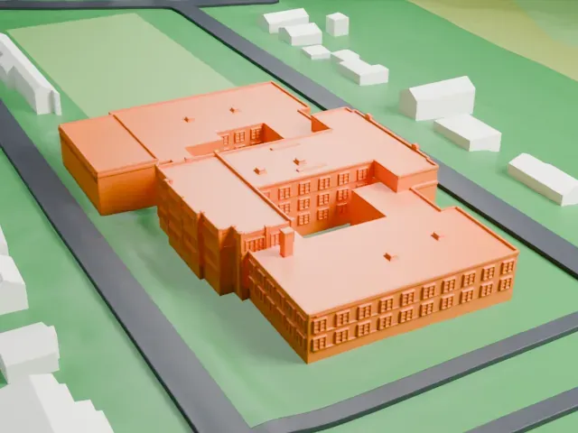 Tuckahoe High School model, West view