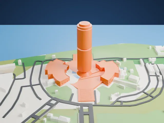 Tun Mustapha Tower model, East view