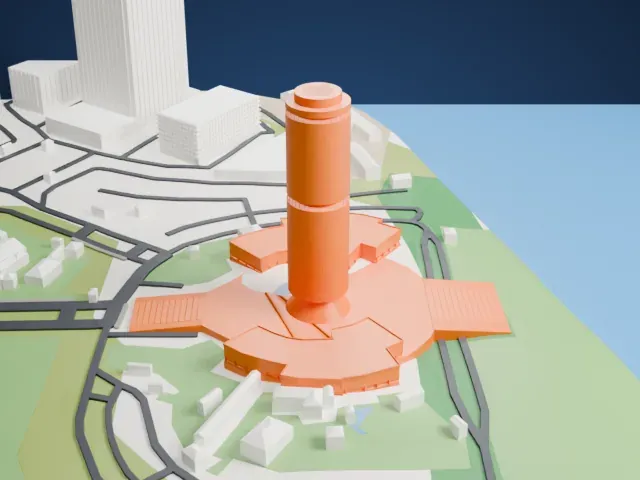 Tun Mustapha Tower model, North view