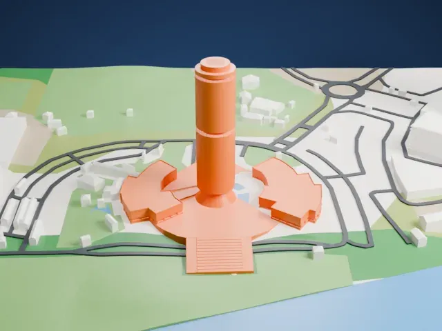 Tun Mustapha Tower model, West view
