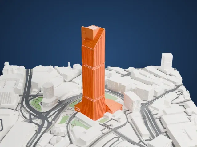 Tun Perak Tower model, East view