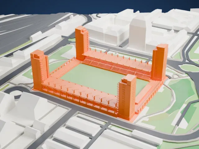 Tunavallen model, West view