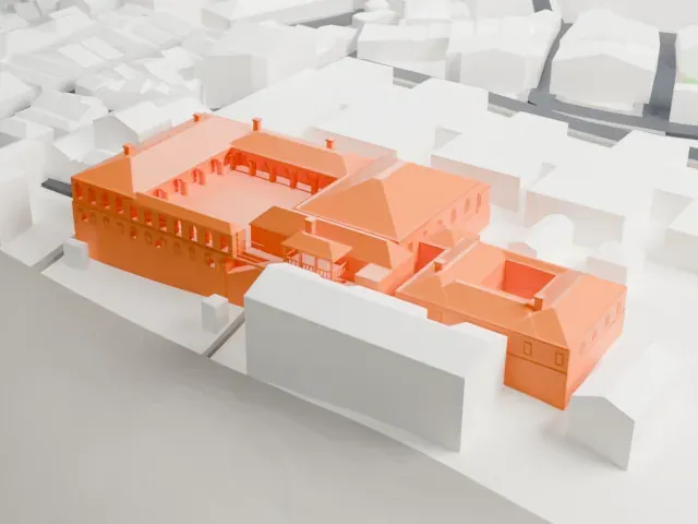 Turkish and Islamic Arts Museum model, East view