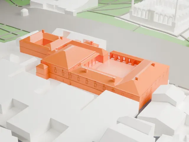 Turkish and Islamic Arts Museum model, West view