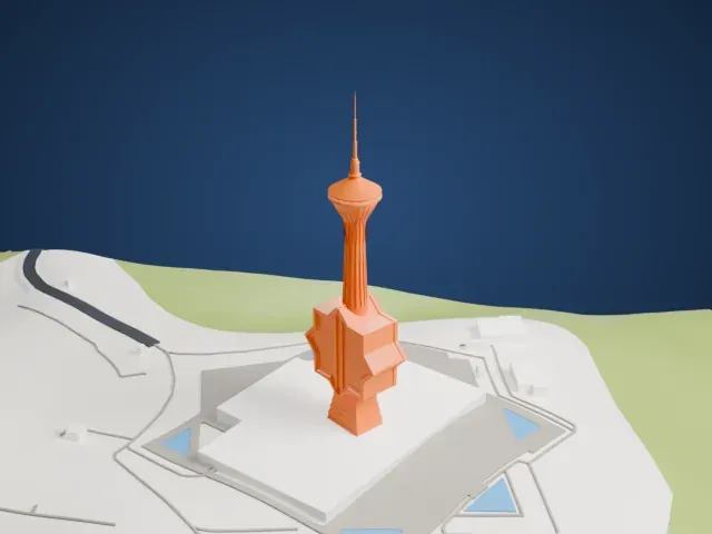 Turkmenistan Tower model, East view