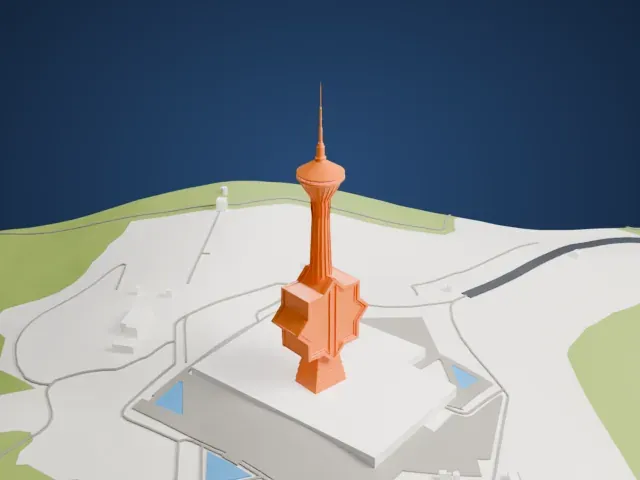 Turkmenistan Tower model, North view
