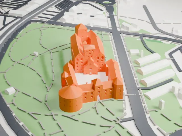 Turku Castle model, East view