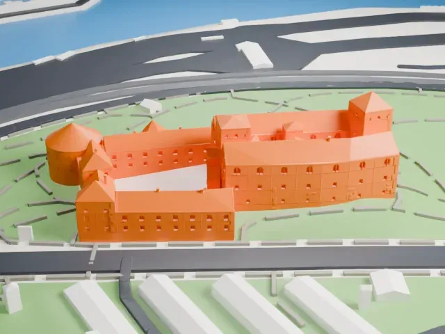 Turku Castle model, North view
