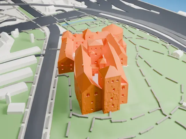 Turku Castle model, West view