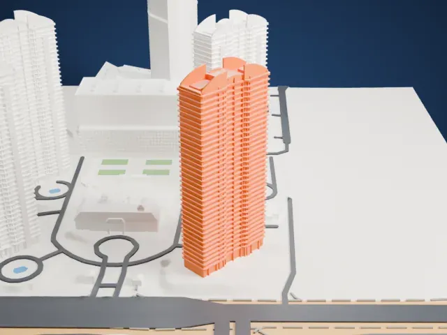 Turnberry Place model, East view