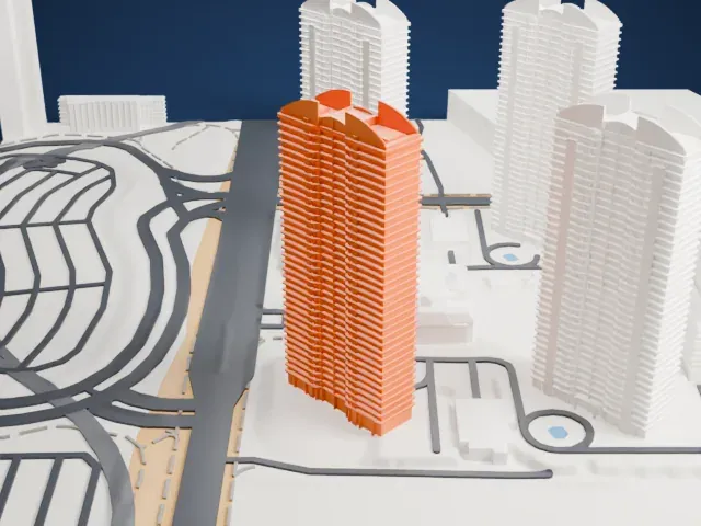 Turnberry Place model, North view