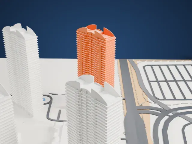 Turnberry Place model, South view