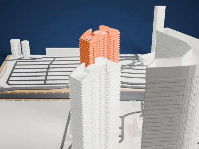 Turnberry Place model, West view