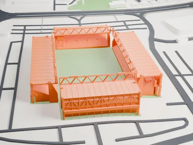 Turner Stadium model, North view