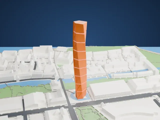 Turning Torso model, East view
