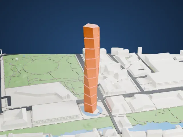 Turning Torso model, West view
