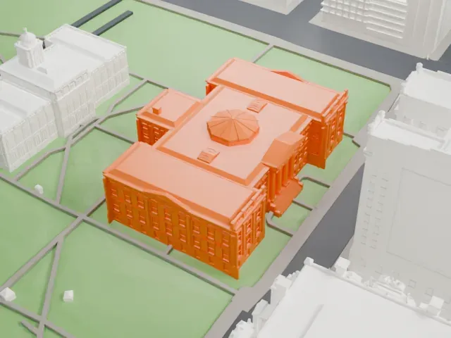 Tweed Courthouse model, East view