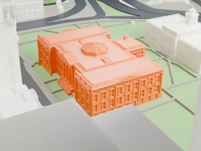 Tweed Courthouse model, North view