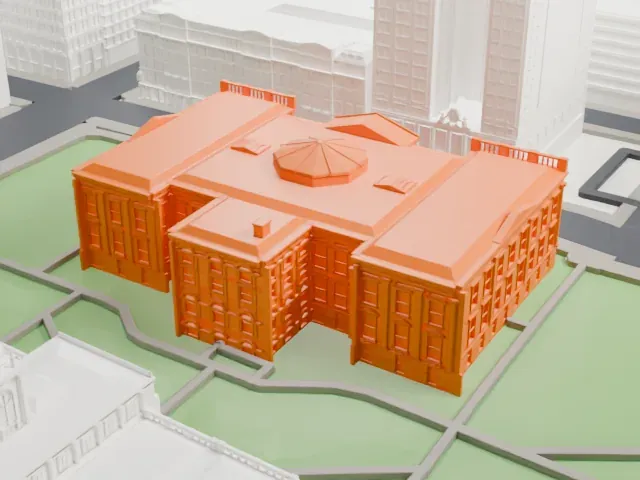 Tweed Courthouse model, South view