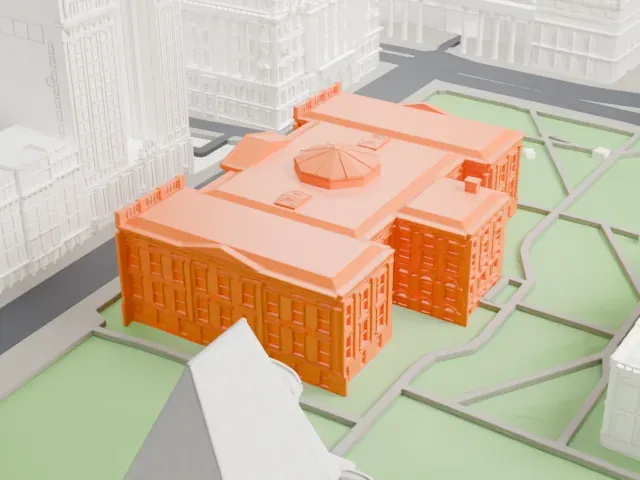 Tweed Courthouse model, West view