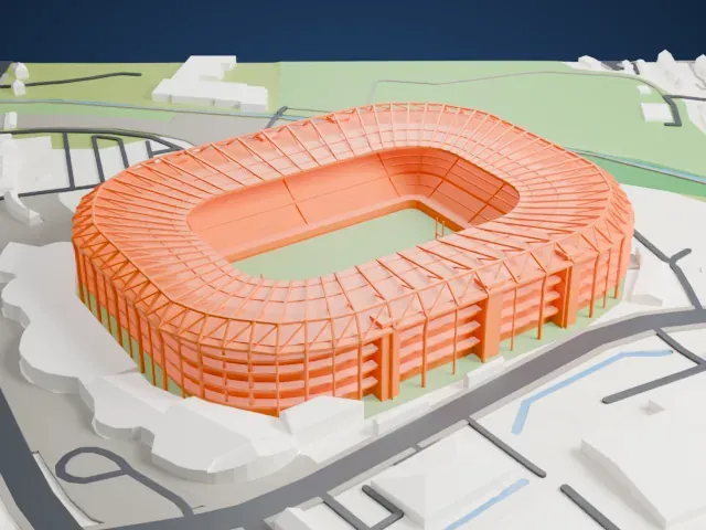 Twickenham Stadium model, East view