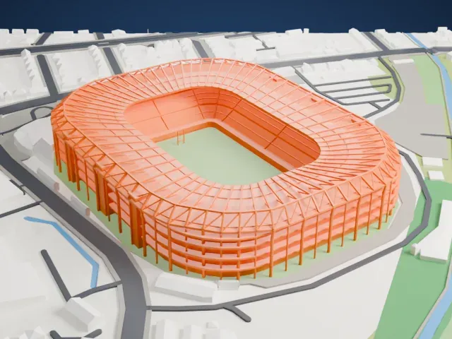 Twickenham Stadium model, North view