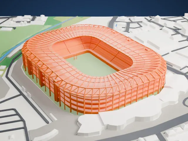 Twickenham Stadium model, South view
