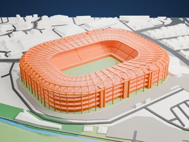 Twickenham Stadium model, West view