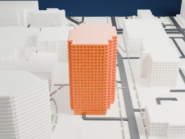 Two Arizona Center model, South view